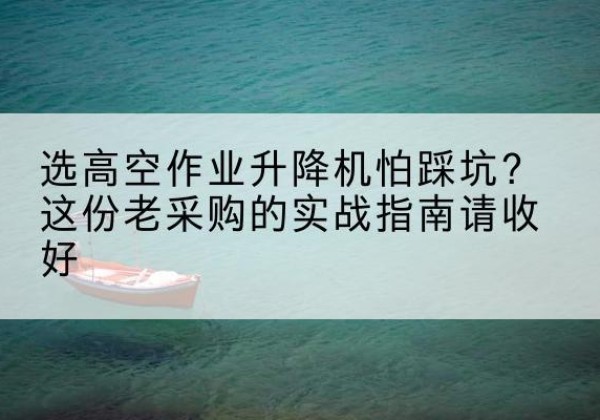 蕉城高空作业升降机厂家推荐-选高空作业升降机怕踩坑？这份老采购的实战指南请收好