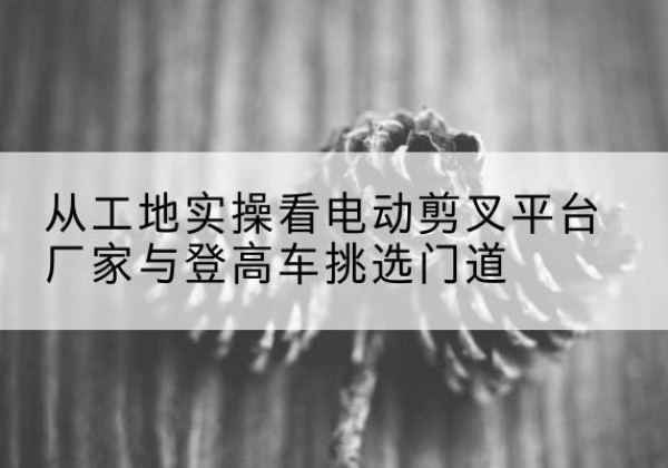 蕉城电动剪叉升降平台厂家-从工地实操看电动剪叉平台厂家与登高车挑选门道